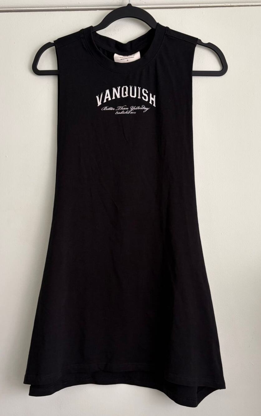 Vanquish Fitness Better Than Yesterday Oversized Muscle Tank Top Black Men's XL